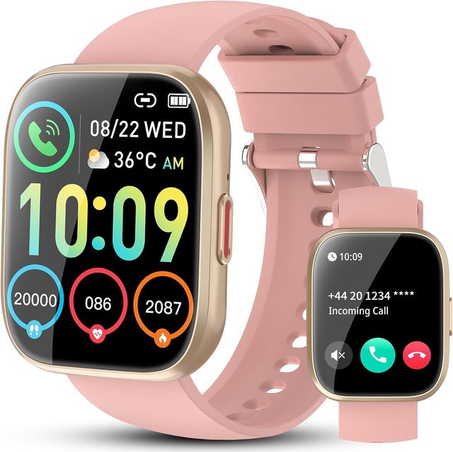 Smart Watch Men Women Calls Android OS Fitness 1.85' Screen 112 Modes Heart Rate/Sleep/Steps Monitor IP68 Waterproof Magnetic