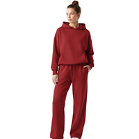 Conjunto Deportivo de Invierno Unisex Regular para Embarazadas, Ajustado, Estampado con Pedrería, Sudadera con Capucha y Pantalones Deportivos, Logotipo Personalizado, Casual, Cómodo, 100%