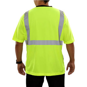 Hi <b>Vis</b> Work Wear Men's Half Sleeve Reflective Tape 100% Cotton Safety Construction <b>T</b>-<b>Shirts</b> With Shipment And Delivery - Product Image 6