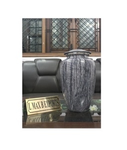 โกศโลหะเคลือบสำหรับตกแต่งบ้านขี้เถ้าออกแบบลายพิมพ์เคลือบแบบกำหนดเองขายส่งไม่ซ้ำใครสไตล์อเมริกัน - Product Image 1