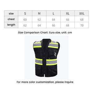Meilleur gilet de sécurité réfléchissant imperméable haute visibilité avec gilets de sécurité au travail multi-poches Logo noir Meilleurs vêtements de sécurité - Product Image 6