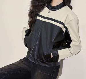 Nueva chaqueta de bombardero de carreras de cuero Varsity personalizada para mujer, transpirable, sostenible e impermeable, suministro al por mayor para mujer - Product Image 2