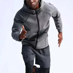 Bas quantité minimale de commande haute qualité Logo personnalisé hommes sweats à capuche conception Unique votre propre coton personnalisé fermeture éclair homme sweats à capuche bases - Product Image 4