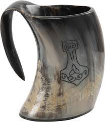 Tasse en céramique personnalisée de haute qualité avec corne à boire sculptée dans un style viking naturel, conception unique et artisanale pour la maison et les fêtes d'hôtel - Product Image 3