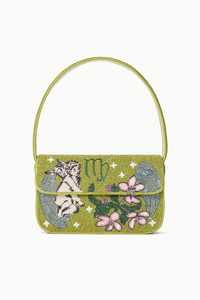 Sac à bandoulière perlé pour femme, petit format, bleu, motif scène de ski d'hiver, sac rectangulaire avec broderie gondole et perles de rocaille, le plus vendu - Product Image 4