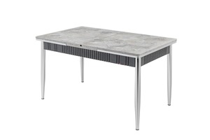 Ensemble de meubles de salle à manger moderne et élégant en acier inoxydable et velours, 1 table et 6 chaises, ajout élégant à la cuisine ou à la villa - Product Image 5