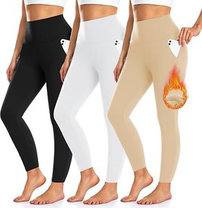 Paquete de 3 Leggings Forrados de Polar para Mujer con Bolsillos - Pantalones de Yoga Cálidos para Invierno, Leggings Térmicos para Correr y Hacer Ejercicio - Product Image 5