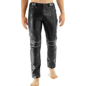 Fabrication pakistanaise Pantalon en cuir grande taille de couleur personnalisée 2024 Cuir véritable dans un pantalon en cuir de look différent - Product Image 5