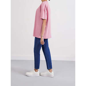 Perfect Mom Fit Denim Pant Breathable Skinny High-Waist <b>Straight</b> Print <b>Trousers</b> with Wide <b>Leg</b> Casual Style for <b>Ladies</b> Size 2XL - Product Image 3
