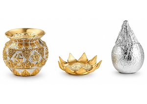 Artículo Decorativo de Lujo para Pooja, con Acabado en Oro 24K y Plata 999, Diseño de Coco Kalash, para Decoración del Hogar, Aniversarios y Templos - Product Image 4