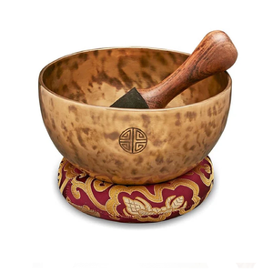 Bol chantant fait à la main pleine lune bol chantant avec percuteur en bois pour méditation Yoga thérapies de guérison sonore bol de couleur dorée - Product Image 1