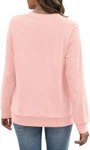 Sweat-shirts d'hiver pour femmes, col rond, tendance, unis, à manches longues, avec poches avant, 100% coton, streetwear, mode, badge - Product Image 2