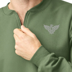 Unisex Quarter <b>Zip</b> Sweatshirt Long Sleeve Cotton Blend Fleece Casual Pullover Soft Warm Regular Fit Embroidered Winter <b>Top</b> Solid - Product Image 4