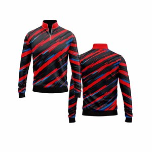 Personalizado profesional de moda media cremallera Streetwear chaqueta hombres mujeres jóvenes ropa deportiva de secado rápido equipo pulóver - Product Image 1