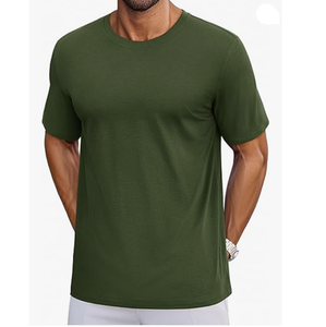 Camiseta informal de algodón de verano para hombre BD con patrón sólido Diseño cómodo de hombros caídos Ajuste holgado - Product Image 1