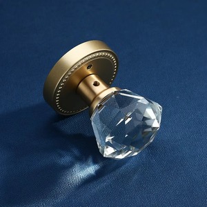 Bouton de porte en verre de luxe pour les portes intérieures de la maison et du bureau Poignée ronde de qualité supérieure Quincaillerie décorative de style cristal durable - Product Image 1