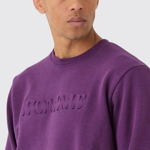Conjunto Deportivo de Sudadera con Cuello Redondo y Logotipo en Relieve Morado para Hombre, Corte Regular Informal, Ropa de Otoño para Adultos, 100% Algodón - Product Image 6