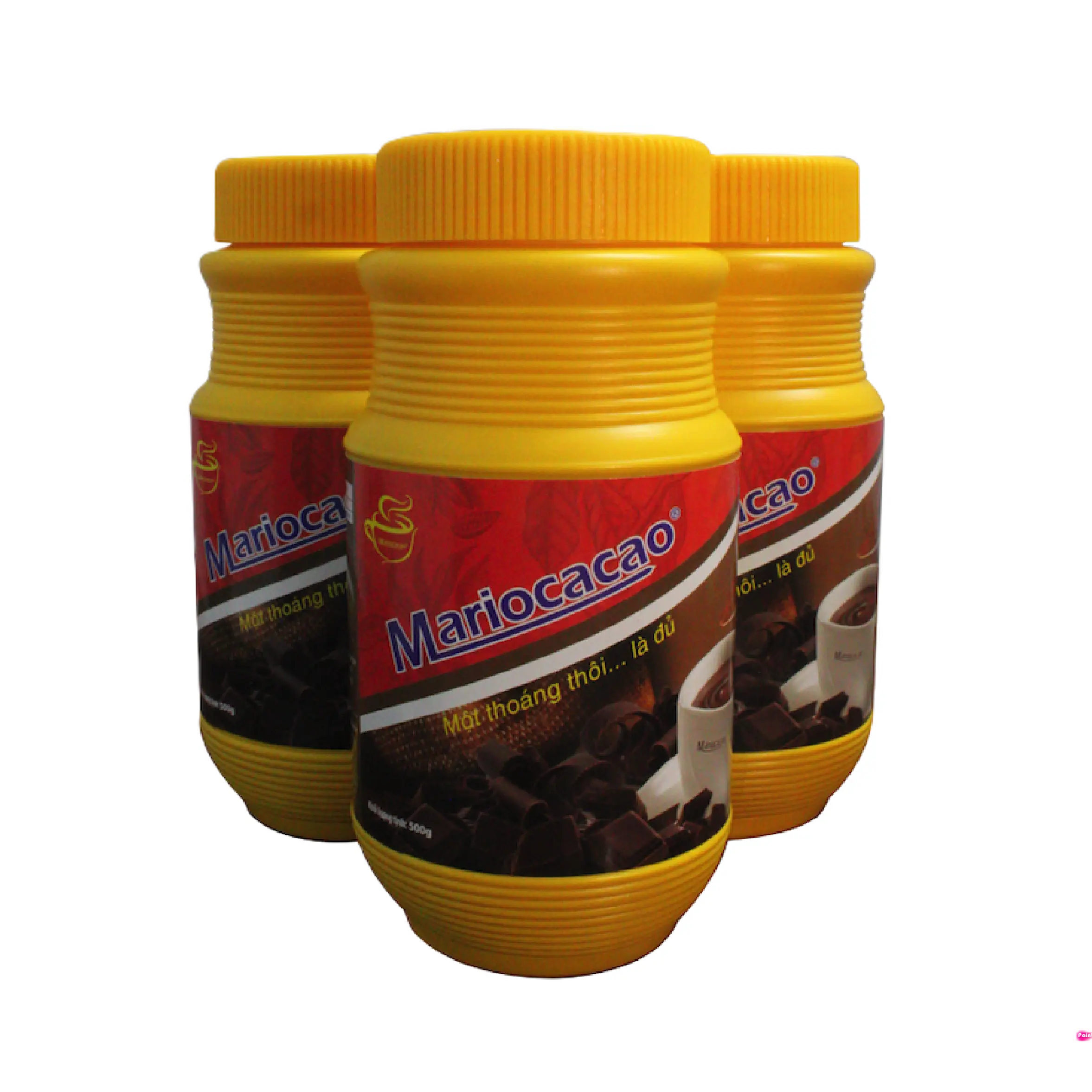 Оптовая цена Премиум 3 в 1 растворимый какао порошок в желтой банке органический 500 грамм/банка какао ингредиенты из Вьетнама