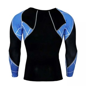 โลโก้ที่กำหนดเองและการออกแบบ100% ฝ้ายระเหิดยามผื่นที่กำหนดเองยามผื่นและการบีบอัดเสื้อยืดสำหรับผู้ใหญ่ยิมฟิตเนส - Product Image 2