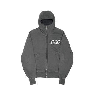 Nuevas llegadas de otoño: sudaderas con cremallera para hombre, chándales pesados, ropa informal con capucha, sudadera con cremallera informal de Color sólido al por mayor - Product Image 5