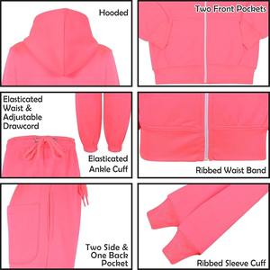 Customized Tracksuit Hoodie with Sports Joggers <b>Jogging</b> Sweatpants Activewear Set Children Girls - Product Image 4