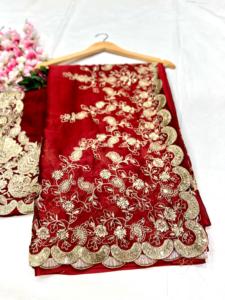 Conjunto de Blusa Lehenga Saree Tradicional Étnica sin Costuras con Bordado de Lentejuelas y Hilo de Red de Mariposa para Fiestas de Invierno y Verano - Product Image 3
