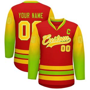 Maillot de hockey sur glace imprimé en 3D personnalisé avec col en V pull à manches longues chemise de sport décontractée Service OEM pour numéro de nom d'équipe - Product Image 6