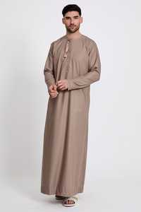 Túnica Thobe negra con capucha marroquí informal para hombre, bolsillos con cremallera, bordado, venta al por mayor, estilo musulmán modesto, islámico tradicional - Product Image 3