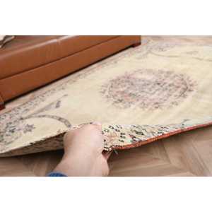 Turkish 4.3x7.7 ft Rug, Vintage Rug, <b>Brown</b> Oriental <b>Wool</b> Rug - Product Image 4