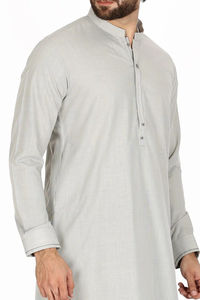 Calidad Premium largo Formal hombres Shalwar Kameez poliéster sólido transpirable y sin arrugas proveedor directo de fábrica - Product Image 2