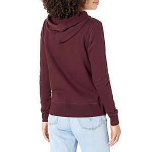 Sweat à capuche décontracté pour femme en molleton de coton/polyester de haute qualité, à manches longues, avec fermeture éclair, poche, uni, teinture unie, pour le printemps et la rue - Product Image 2