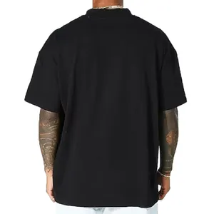 Maglietta con logo personalizzato unisex 100% cotone di alta qualità stampa marchio private label t-shirt oversize personalizzata pre ristretto