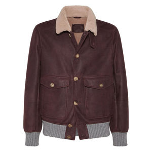 แจ็กเก็ตฤดูหนาวหนังแท้มีฮู้ดสำหรับผู้ชายกันลมปรับแต่งสไตล์สตรีทได้ - Product Image 1