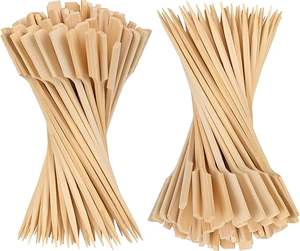 Green Monstera Leaf Cocktail Picks, 5 Inch Long Bamboo Fancy Toothpicks for Appetizers, <b>Decorative</b> Summer Tropical <b>Hawaiian</b> - Product Image 3