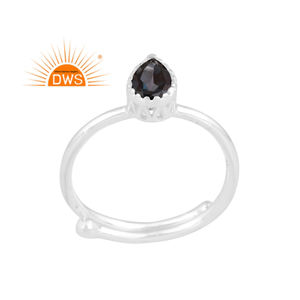 แหวนเรียงซ้อนพลอยสีเงินสเตอร์ลิงธรรมชาติสีฟ้าของลอนดอนเครื่องประดับแบบสั่งทำสำหรับผู้หญิงของขวัญสำหรับผู้หญิง - Product Image 1