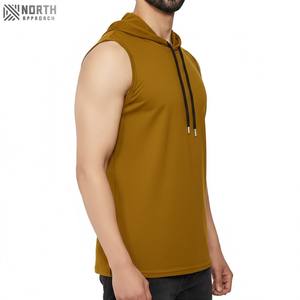 Men's Custom Print Logo Hooded Pullover Winter 100% Cotton Fitted Muscle Workout Bodybuilding Stringer Vest <b>Gym</b> Embroidered - Product Image 3