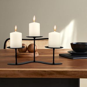 Bougeoir décoratif en métal 3 supports avec le meilleur design pour un dîner romantique ou des événements disponibles au meilleur prix - Product Image 5