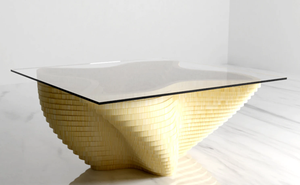 Table basse moderne, glamour et luxueuse, Kalatri, ondulée paramétriquement, amovible, lavable, légère, pour la maison, le bureau, l'hôtel, décoration d'anniversaire - Product Image 4