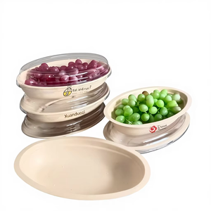 Plato/Tazón Desechable Ecológico Biodegradable de Fibra Moldeada de Caña de Azúcar, Resistente al Agua y a la Grasa, en Tamaños de 8-12-16-24-32 Onzas, Ideal para Campamentos - Product Image 1