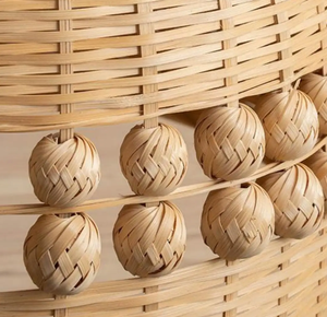 VIET FARGIMEX Traditional Table <b>Lamp</b> with Multicolored Natural <b>Shade</b> Cozy Home Decor Accent <b>Bamboo</b> and Wood Crafts - Product Image 2