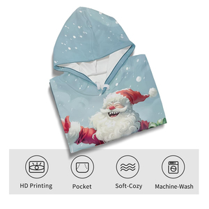 Sweat-shirt à capuche de Noël, polaire chaud et confortable, pull décontracté pour les fêtes, style tendance pour hommes et adolescents, cadeau de Noël, style amusant et agréable - Product Image 3