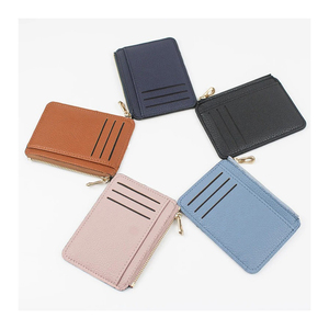 Tarjetero de cuero genuino minimalista, billetera delgada de bolsillo con estuche para tarjetas de crédito para hombres y mujeres - Product Image 4