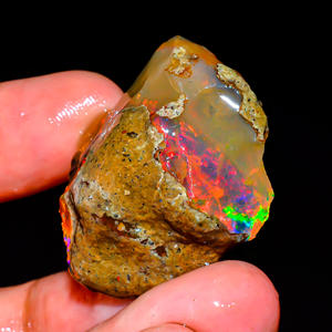Pierre précieuse brute d'opale éthiopienne, opale de feu flashy, pierre précieuse d'opale naturelle, pierre précieuse en vrac, opale éthiopienne brute, 40.5 Ct. R-234 - Product Image 2