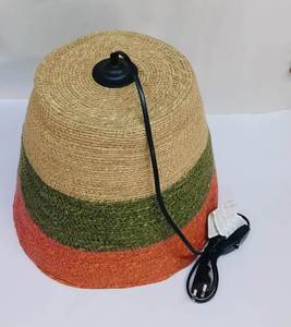 Fait à la main écologique tissé herbe de mer abat-jour jonc de mer pendentif lumière rotin cadre en osier pour la maison salon décoration - Product Image 6