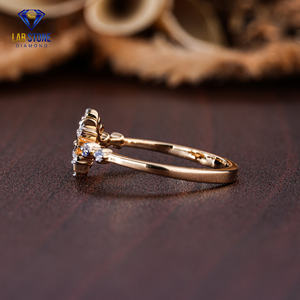 Lab-Stone Party Wear Bague en diamant 0.167 TDW Round Cut Rose Gold Couleur EF-VS - Product Image 3