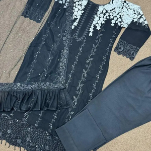 Vêtements ethniques indiens Nouveau Designer Party Wear Look Pantalon à broderie lourde Salwar Suit Palazzo Suit Collection - Product Image 1