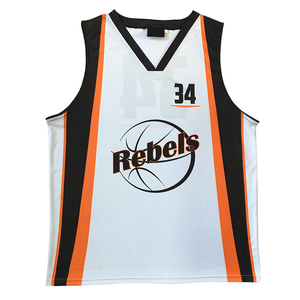 Maillots de basket-ball personnalisés à sublimation, col en V, sans manches, 100% polyester, unisexe, uniforme d'équipe, singlet de basket-ball - Product Image 1