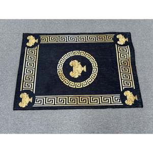Alfombra Dorada, Alfombras de Escalón, Alfombras con Patrones Griegos, Alfombras Modernas, Alfombra Estampada, Alfombra Delgada No Tejida - Product Image 1