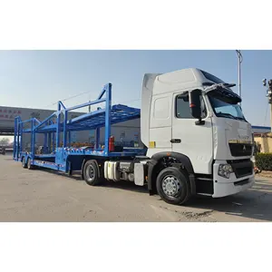 China Fabriek Prijs 2 Assen Twee Vloer Voertuig Transport Auto Carrier Trailer