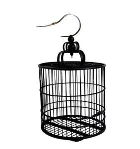 Jaula de pájaros colgante recubierta de polvo negro de alta calidad Diseño atractivo con alambre metálico de alta tendencia para mascotas - Product Image 1